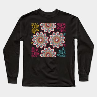 Colorful Lotus Flower Mandala Art Pattern | Floral Mandala Designs | Gift for Women | Gift for Men T-Shirt Long Sleeve T-Shirt